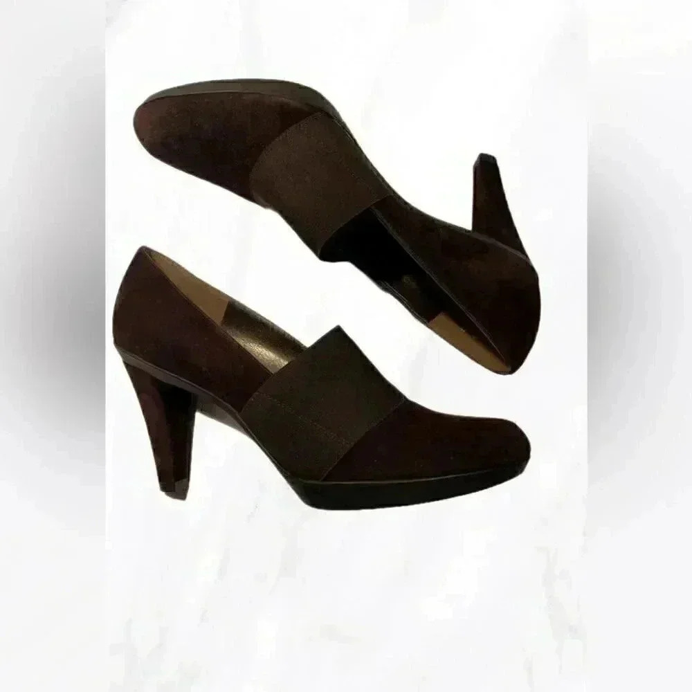 Stuart Weitzman Bando Chocolate Suede Platform Heels | Size 8